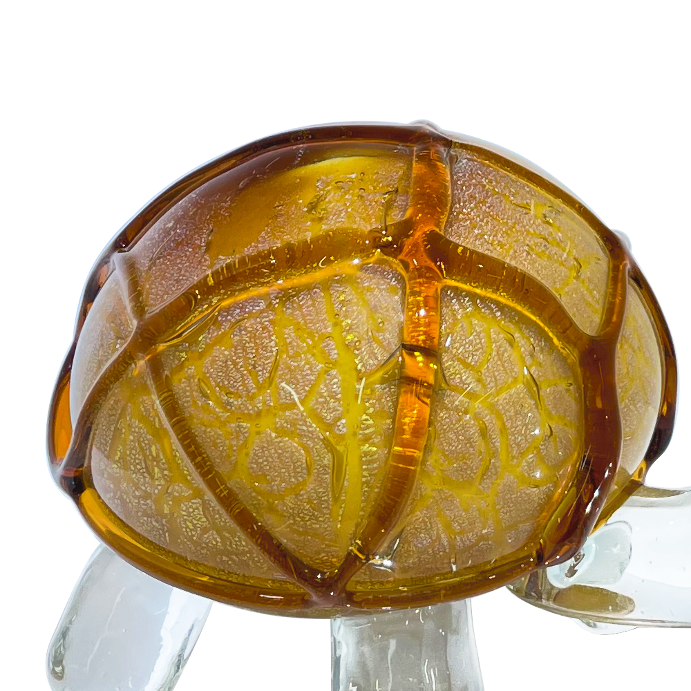 76491	 L7.9W4.9H4.1" - GLASS TURTLE FIGURINE