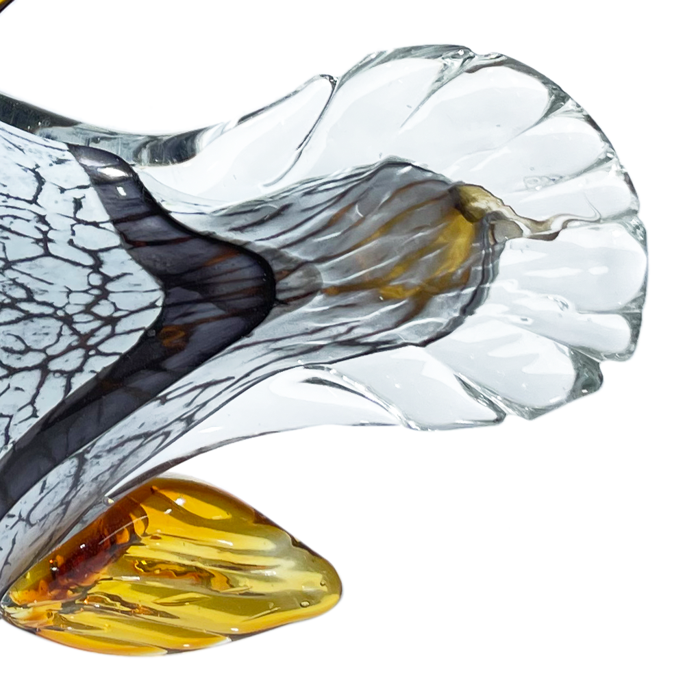 76492	 L9.1W3.7H5.3" - GLASS FISH FIGURINE