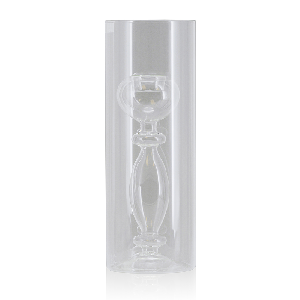 D4.5"H14" - CYLINDRICAL GLASS CANDLE HOLDER