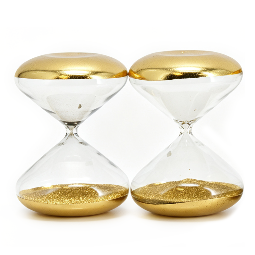 77095asst	 D4.5"H5.5" - ASSORTED HOUR GLASS SAND TIMERS