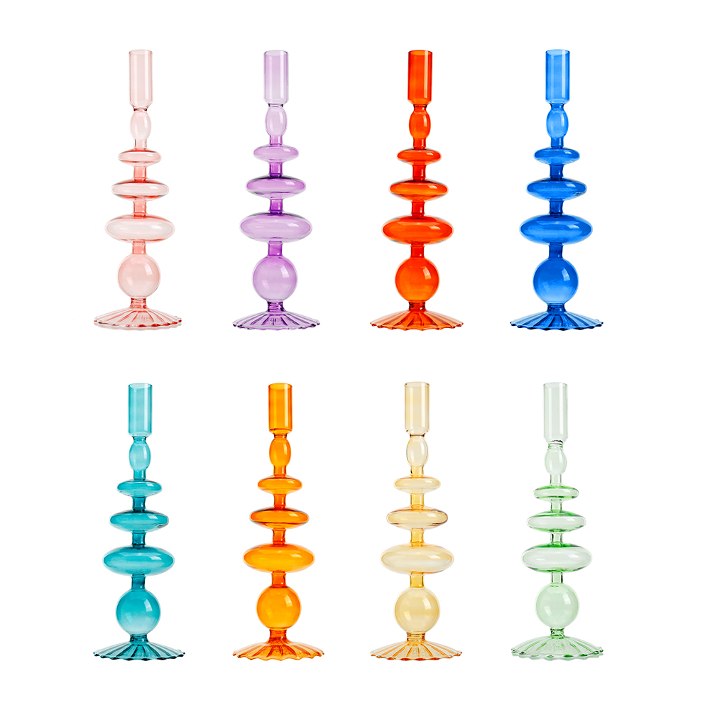 D3.5"H11" - ASSORTED COLORS CANDLESTICK HOLDERS