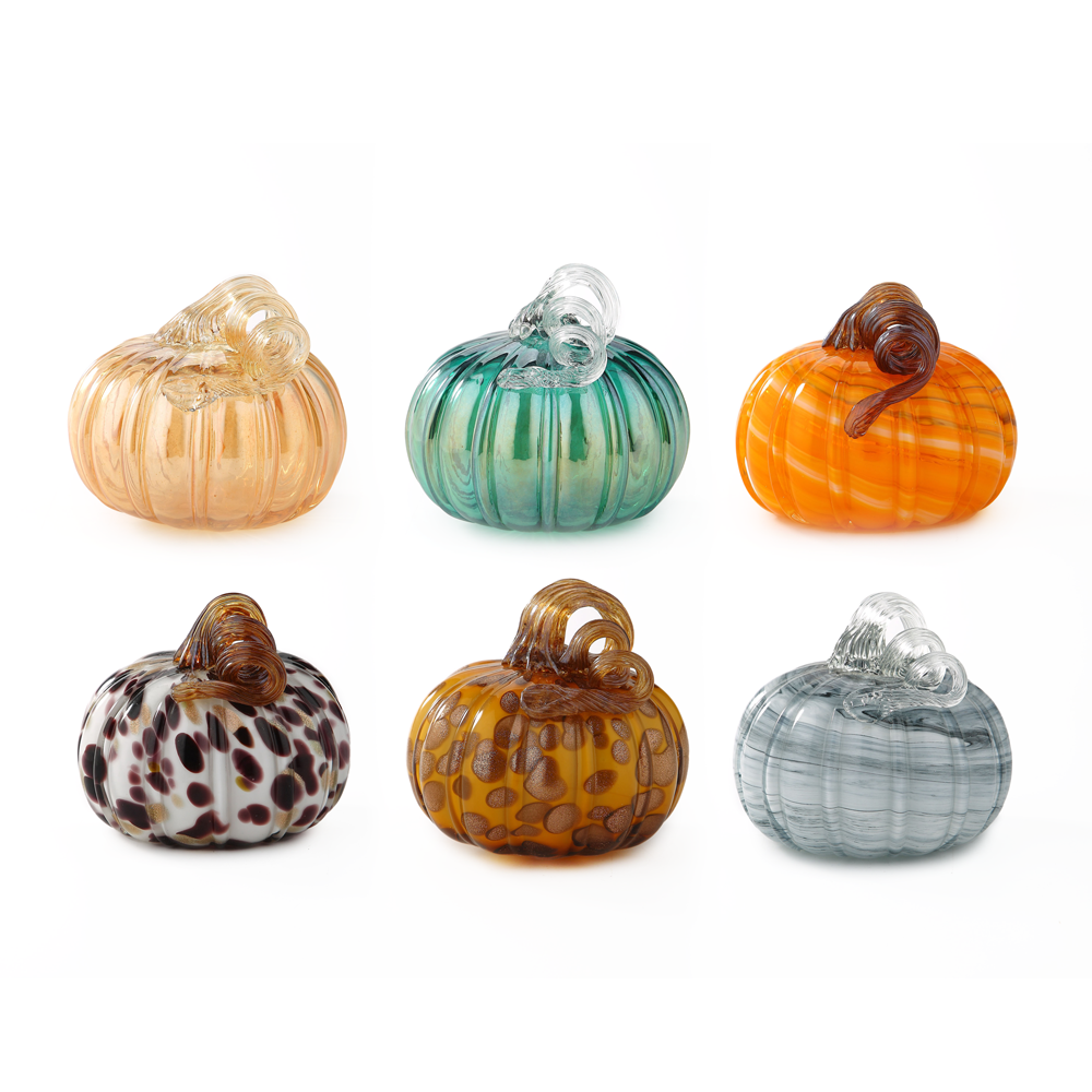 79441ASST	 D5.5"H5.5" - ASSORTED GLASS PUMPKINS