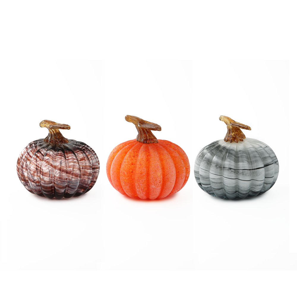 79443ASST	 *D7"H5.5" - ASSORTED GLASS PUMPKINS