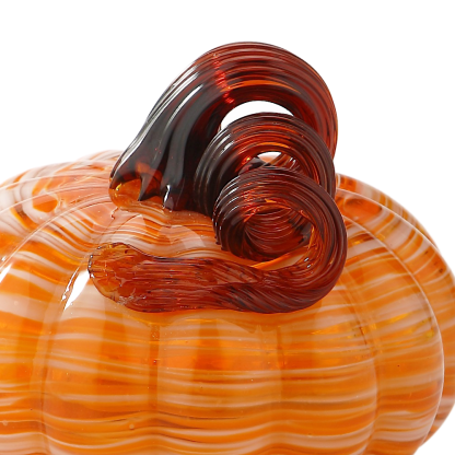 79445-1	 D5.5"H5.5" - GLASS PUMPKIN WITH CURLY STEM