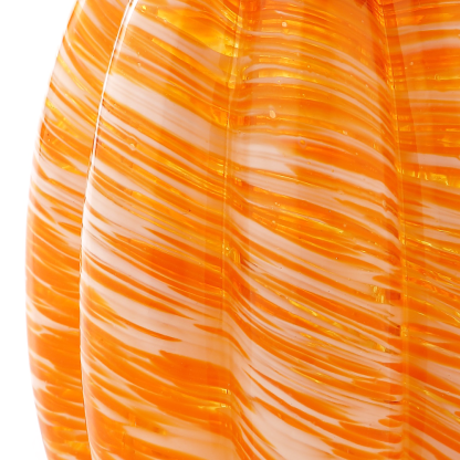 79445-7	 D6"H9.5" - GLASS PUMPKIN WITH CURLY STEM