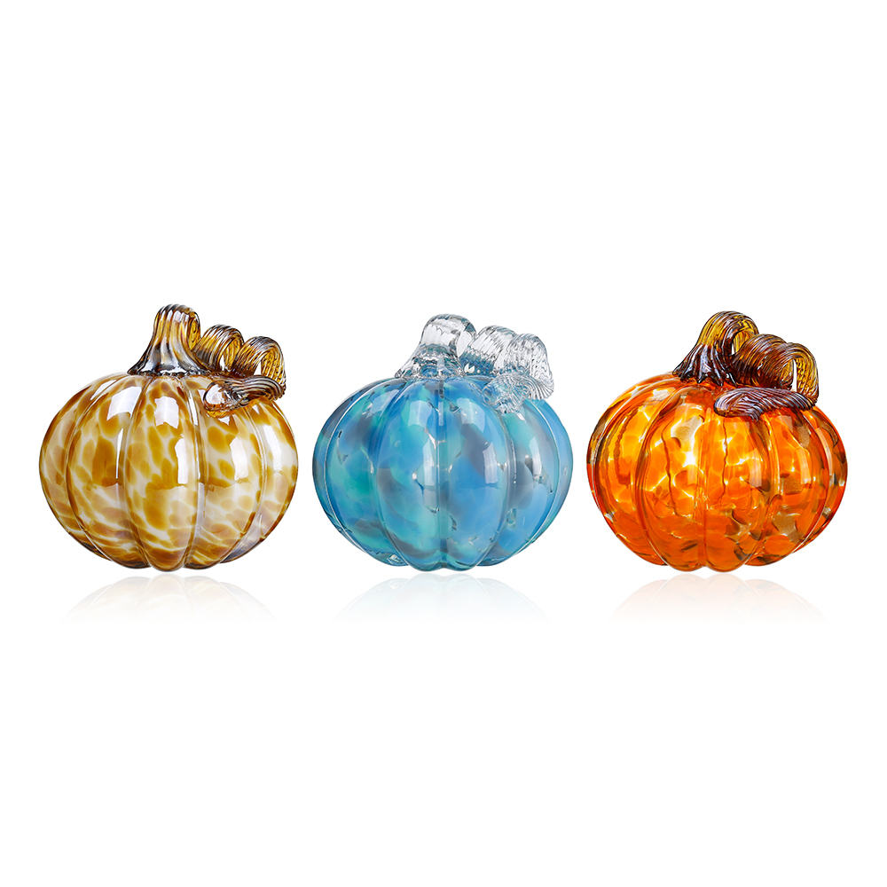 D5.9"H5.5" - ASSORTED GLASS PUMPKINS