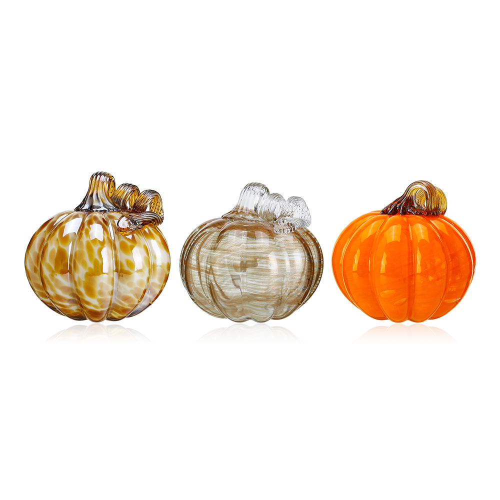 D5.9"H5.5" - ASSORTED GLASS PUMPKINS