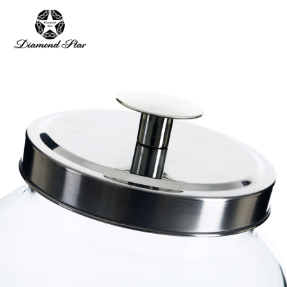 A94306	 D6.3"H8.7" - GLASS APOTHECARY JAR WITH METAL LID