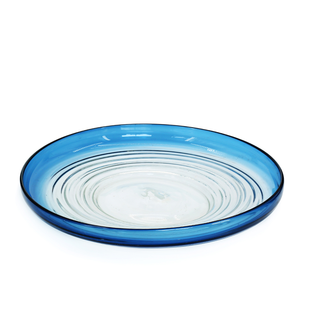 21113	 D19.3"H4.3" - GLASS DECORATIVE PLATE
