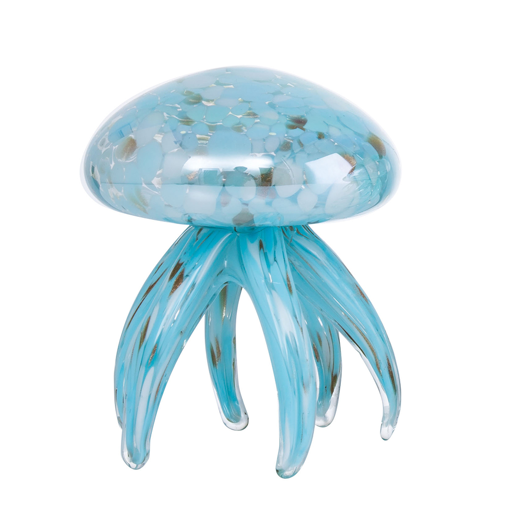 Aqua Glass Jellyfish Sculpture - product view