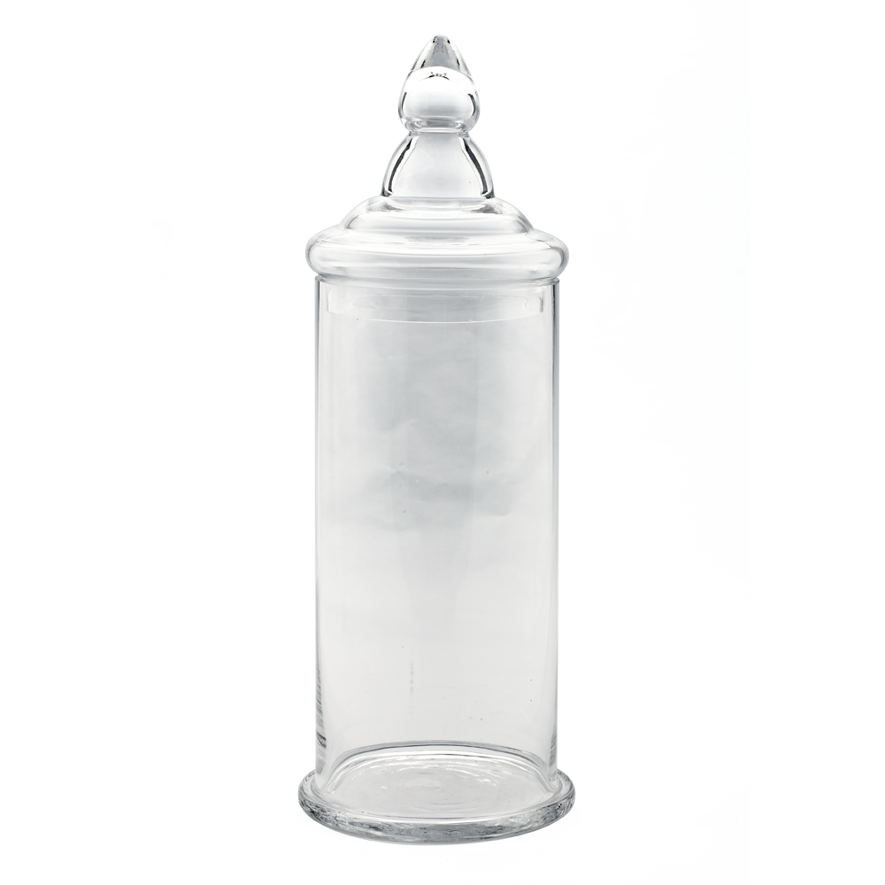 83065	 D6"H19" - GLASS APOTHECARY JAR WITH LID