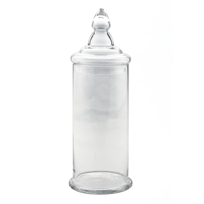 83065	 D6"H19" - GLASS APOTHECARY JAR WITH LID
