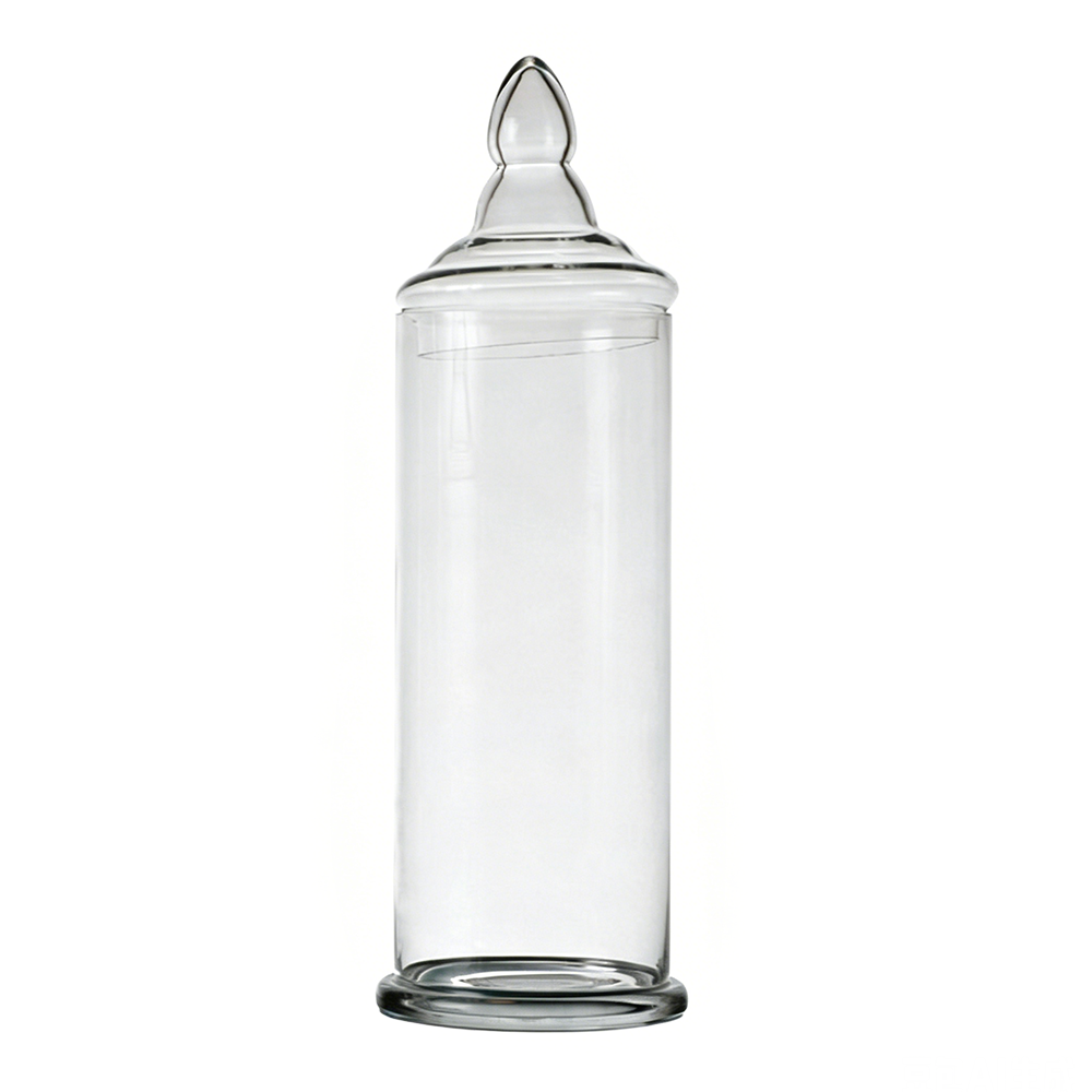 83066	 D6"H21" - GLASS APOTHECARY JAR WITH LID
