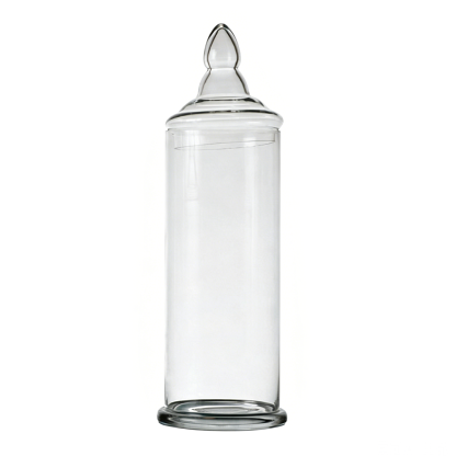 83066	 D6"H21" - GLASS APOTHECARY JAR WITH LID