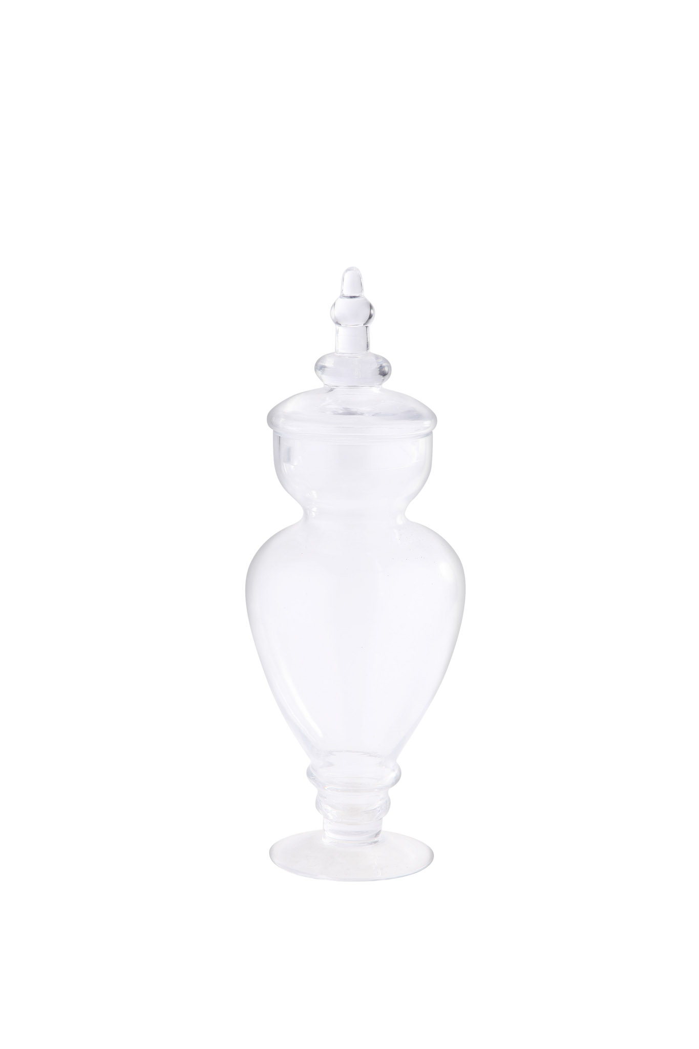 D6.5"H15" - GLASS APOTHECARY JAR WITH LID