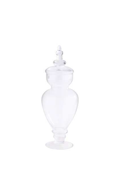 D6.5"H15" - GLASS APOTHECARY JAR WITH LID