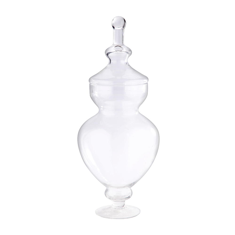 83140l	 D9.5"H22" - GLASS APOTHECARY JAR WITH LID