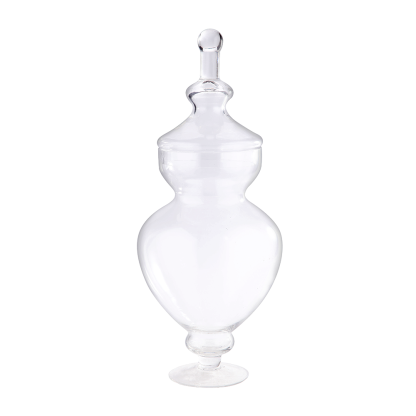 83140l	 D9.5"H22" - GLASS APOTHECARY JAR WITH LID