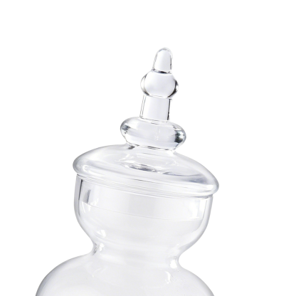 83140s	 D6.5"H15" - GLASS APOTHECARY JAR WITH LID