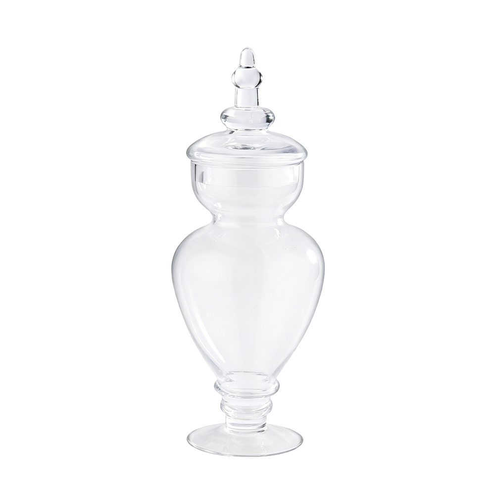83140s	 D6.5"H15" - GLASS APOTHECARY JAR WITH LID