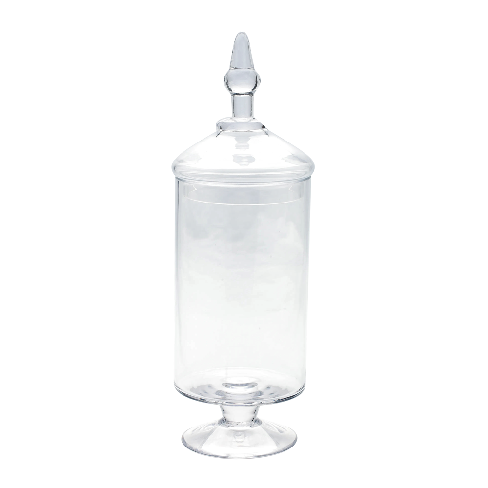 83403	 D5"H15" - GLASS APOTHECARY JAR WITH LID