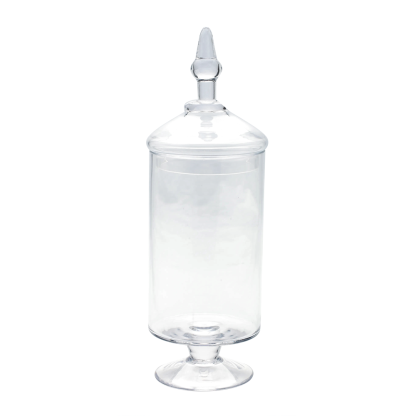 83403	 D5"H15" - GLASS APOTHECARY JAR WITH LID