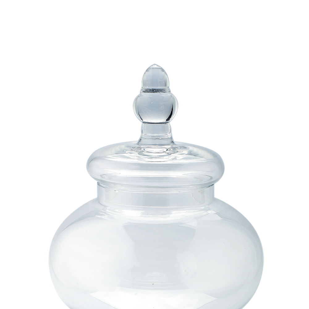 83532	 D6.5"H12" - GLASS APOTHECARY JAR WITH LID