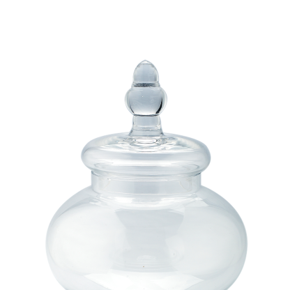 83532	 D6.5"H12" - GLASS APOTHECARY JAR WITH LID