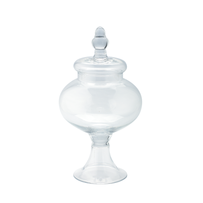 83532	 D6.5"H12" - GLASS APOTHECARY JAR WITH LID