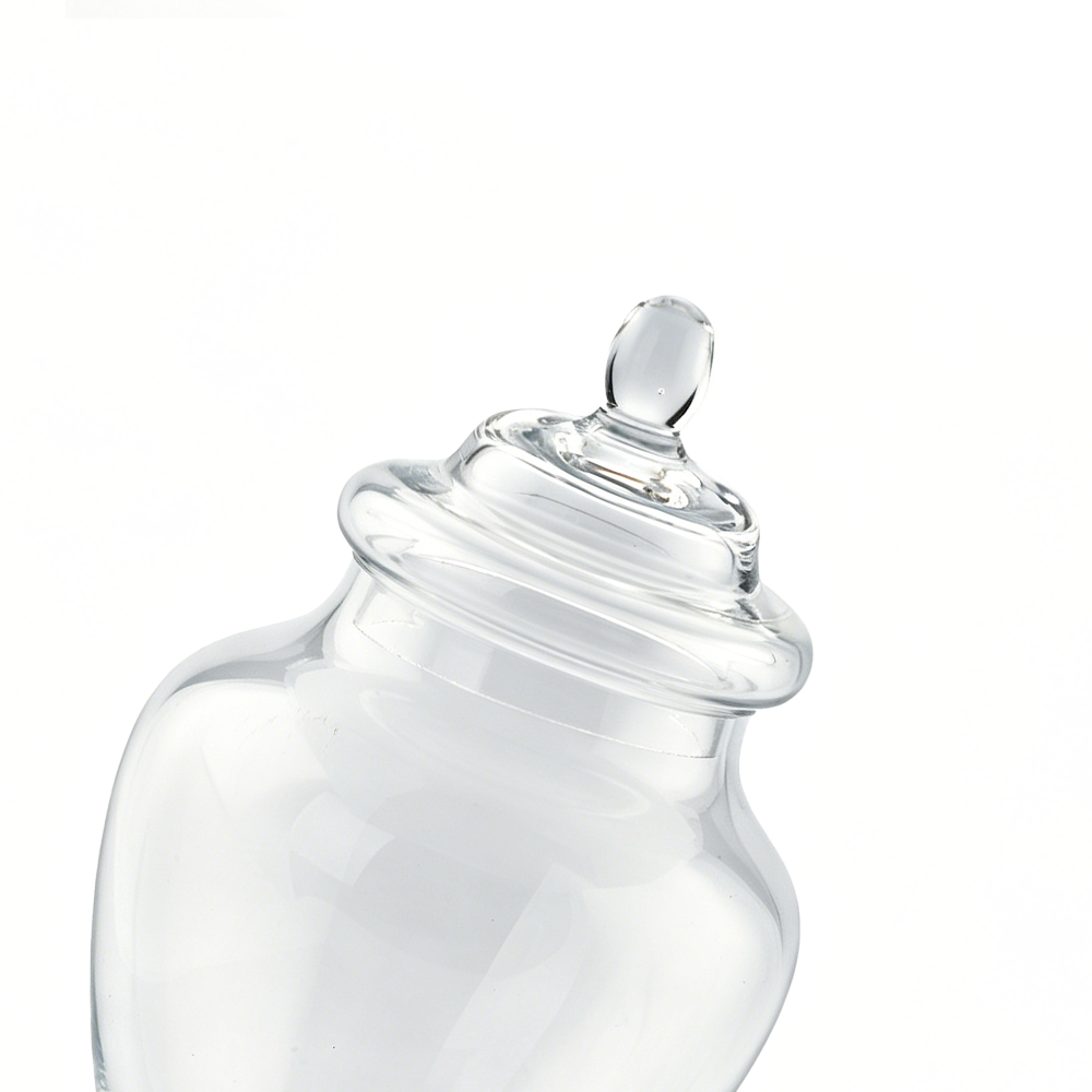 83533	 D6"H14" - GLASS APOTHECARY JAR WITH LID