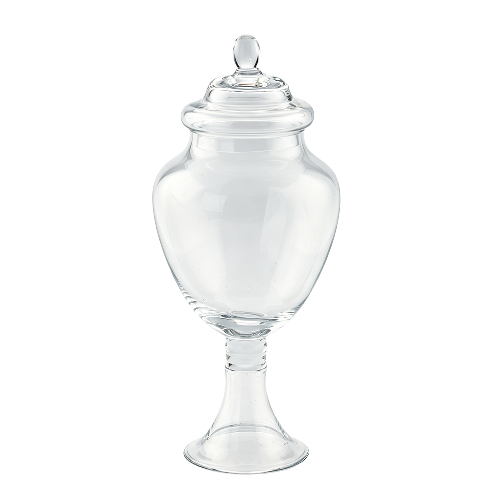 83533	 D6"H14" - GLASS APOTHECARY JAR WITH LID
