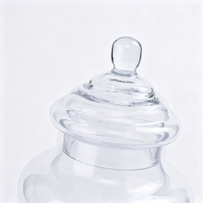 83684A	 D5"H9" - GLASS APOTHECARY JAR WITH LID