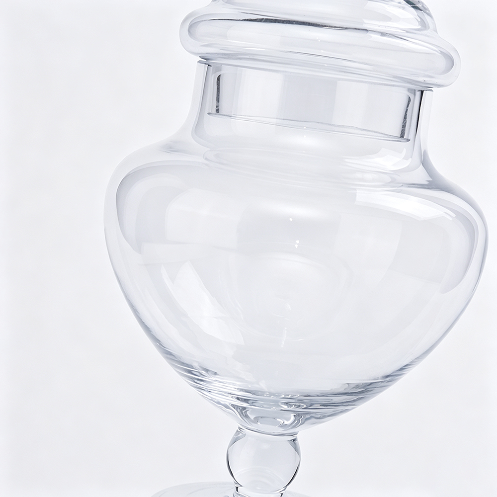 83684A	 D5"H9" - GLASS APOTHECARY JAR WITH LID