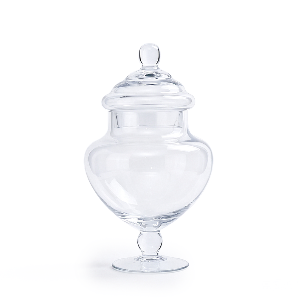 83684A	 D5"H9" - GLASS APOTHECARY JAR WITH LID