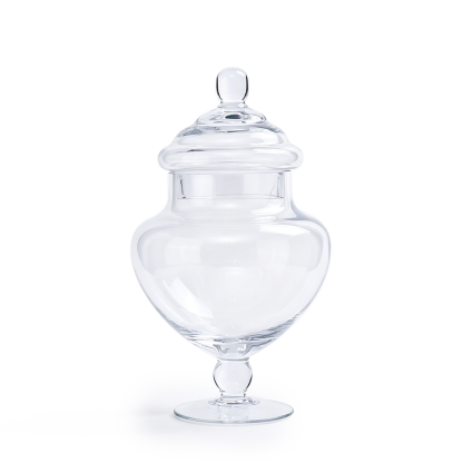 83684A	 D5"H9" - GLASS APOTHECARY JAR WITH LID