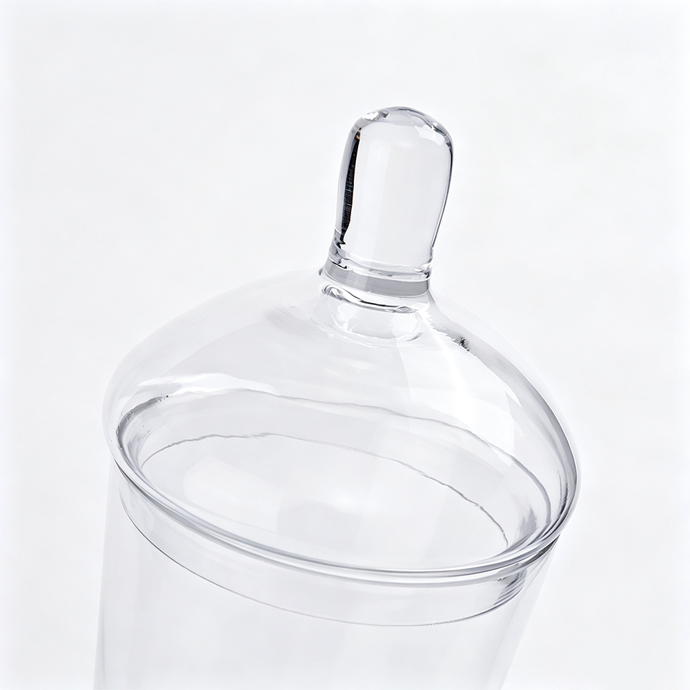 83684B	 D5"H12" - GLASS APOTHECARY JAR WITH LID