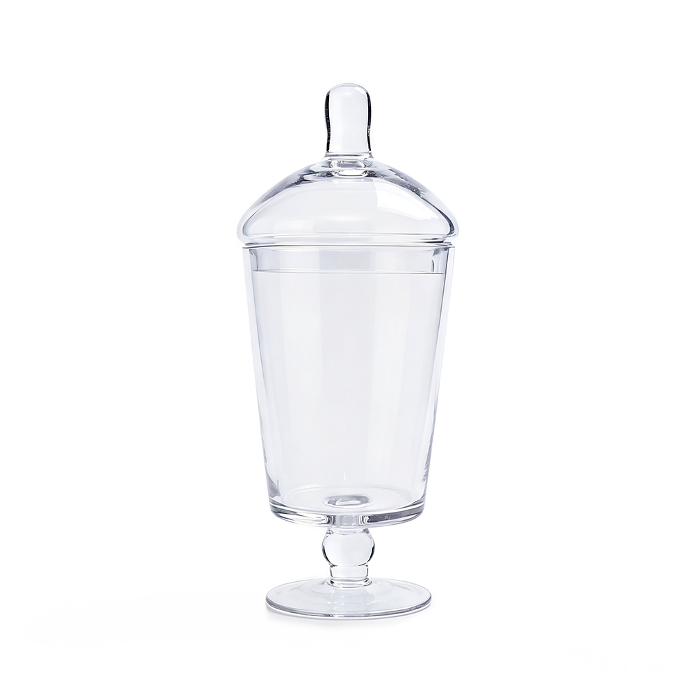 83684B	 D5"H12" - GLASS APOTHECARY JAR WITH LID