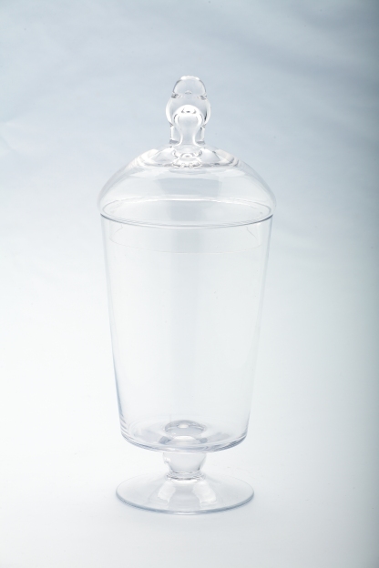 D5"H12" - GLASS APOTHECARY JAR WITH LID