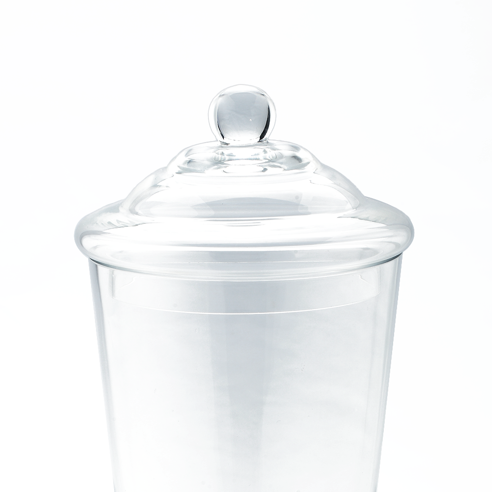 83722	 D6"H16" - GLASS APOTHECARY JAR WITH LID
