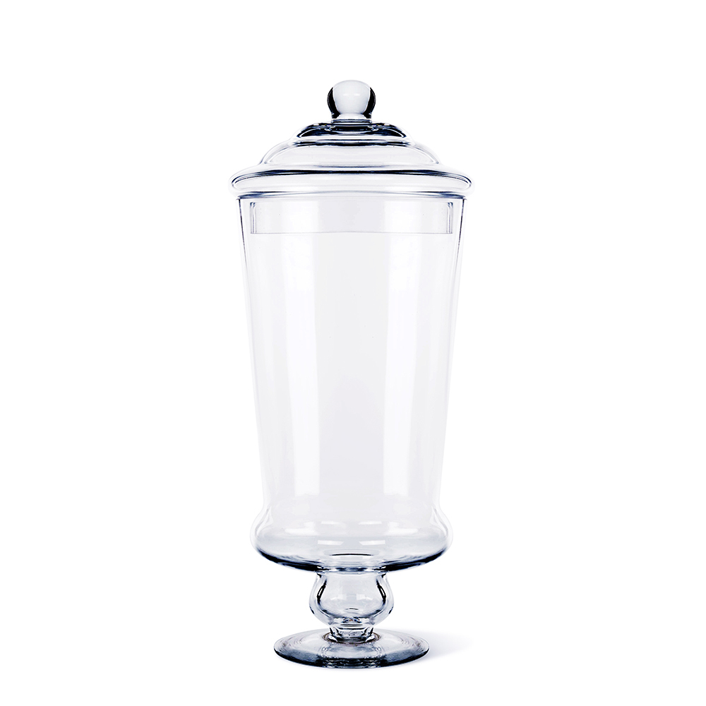 83722	 D6"H16" - GLASS APOTHECARY JAR WITH LID