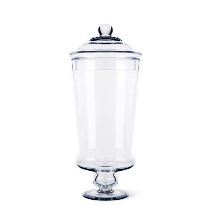 83722	 D6"H16" - GLASS APOTHECARY JAR WITH LID