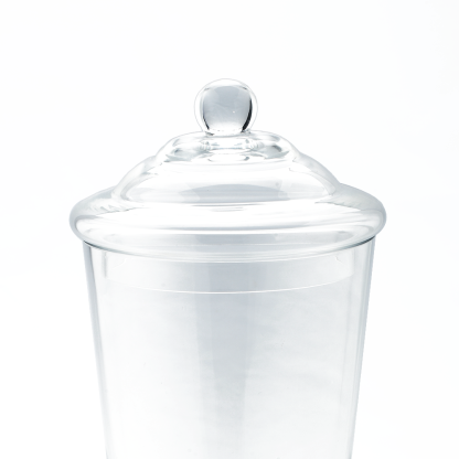 83722	 D6"H16" - GLASS APOTHECARY JAR WITH LID