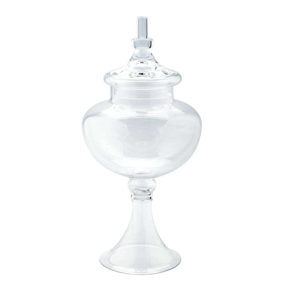 83724	 D7"H16" - GLASS APOTHECARY JAR WITH LID