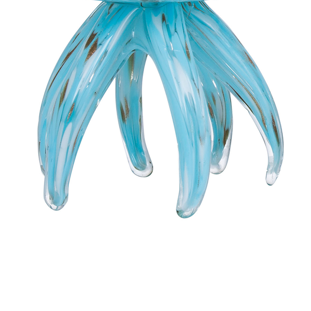 Aqua Glass Jellyfish Sculpture - detail view