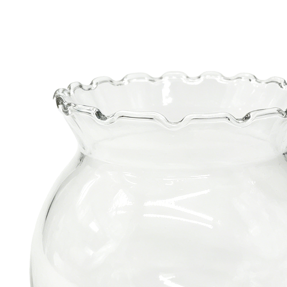 84126	 D4.7"H5.1" - GLASS RUFFLE EDGE BUBBLE BOWL