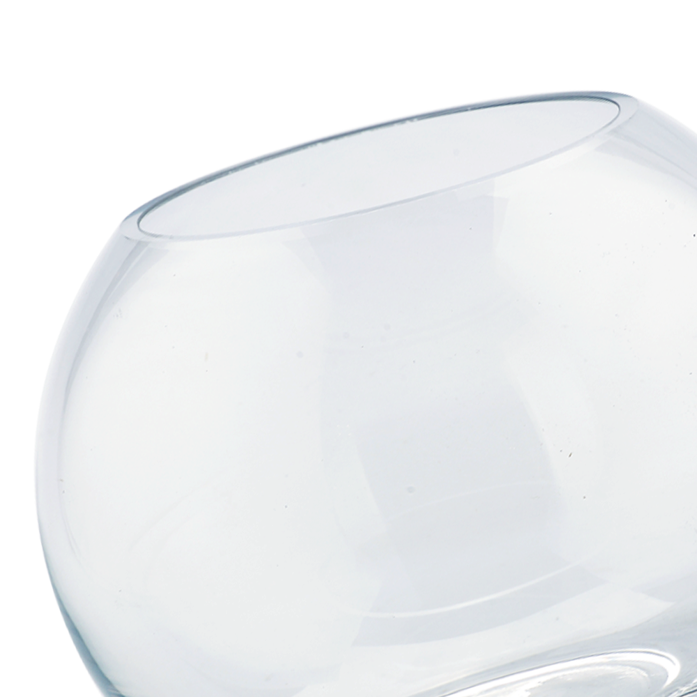 84806C	 D6"H4.5" - BUBBLE BALL BOWL GLASS VASE