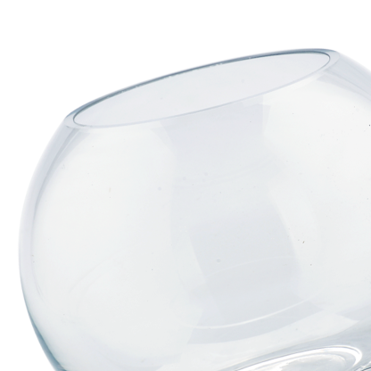 84806C	 D6"H4.5" - BUBBLE BALL BOWL GLASS VASE