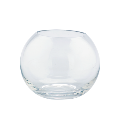 84806C	 D6"H4.5" - BUBBLE BALL BOWL GLASS VASE