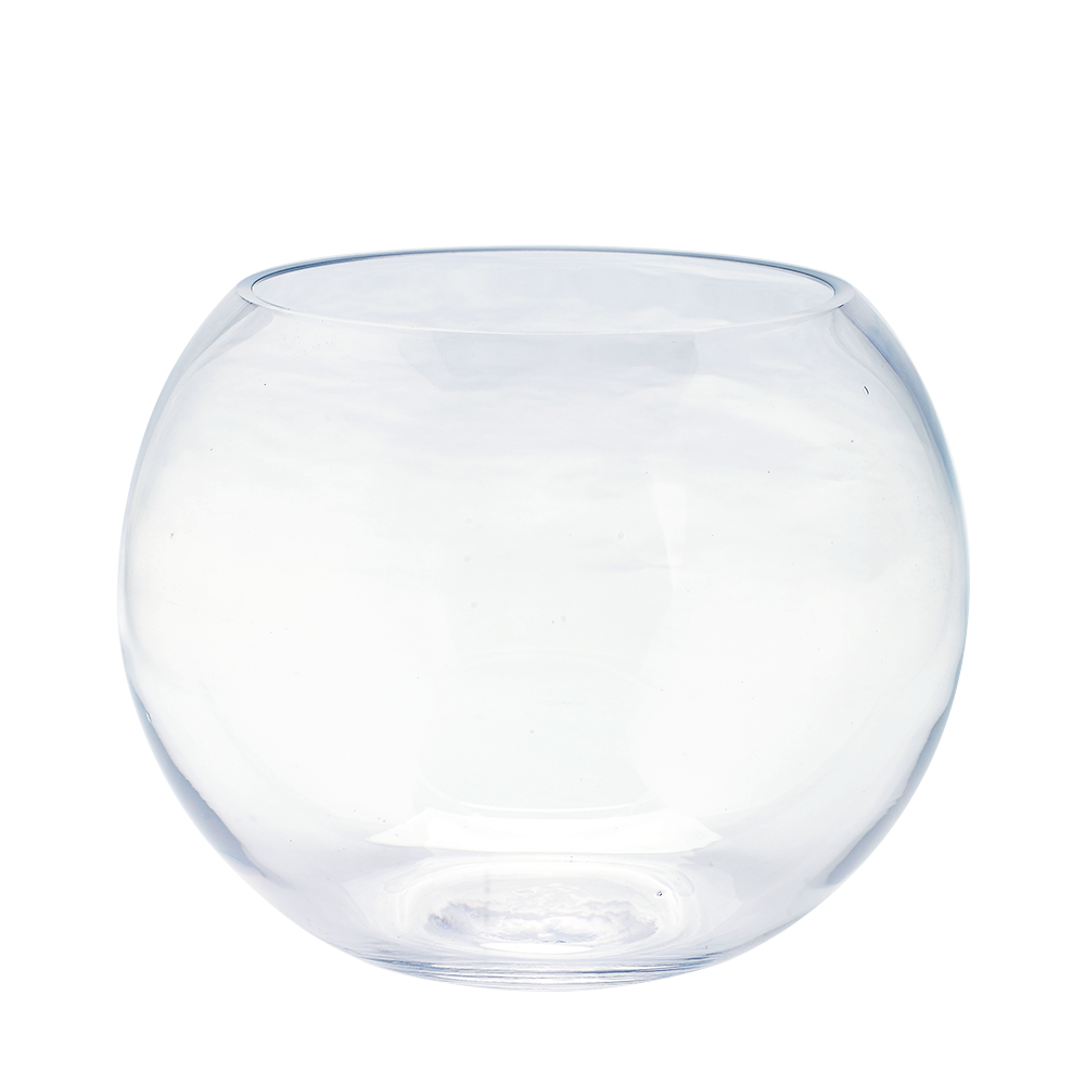 84810C	 D10"H9" - BUBBLE BALL BOWL GLASS VASE