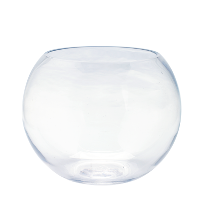 84810C	 D10"H9" - BUBBLE BALL BOWL GLASS VASE